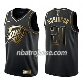 Män Oklahoma City Thunder Tröja Andre Roberson 21 Nike Svart Guld Edition Swingman